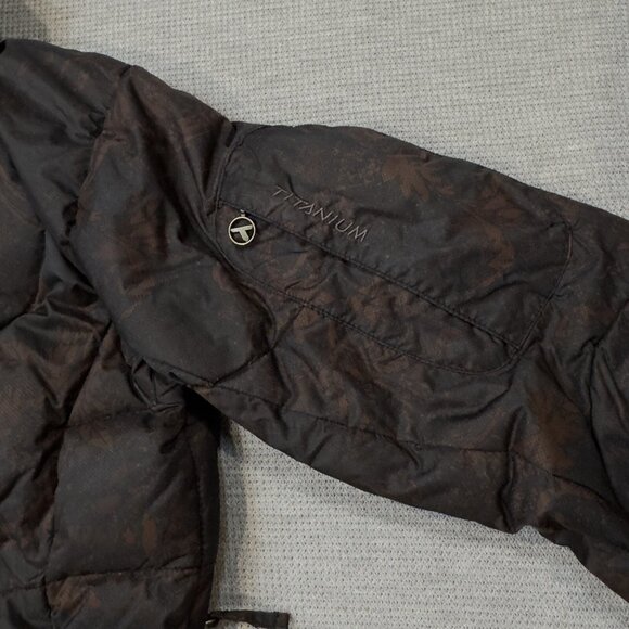 Columbia Womens Titanium 550 Jacket Black Brown Paisley 2 Way Zip Ski Coat Sz M - Picture 8 of 16